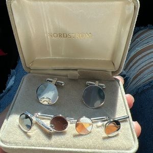 WEH Sterling Silver and 14 kt Gold Cufflinks